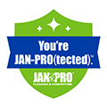 Green JAN-PRO Cleaning & Disinfecting Shield Logo