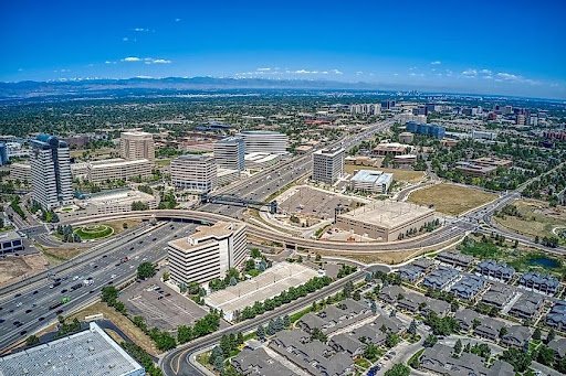 Aerial view of Aurora, Colorado.