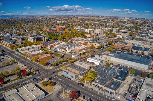 Aerial shot of Greeley in Colorado