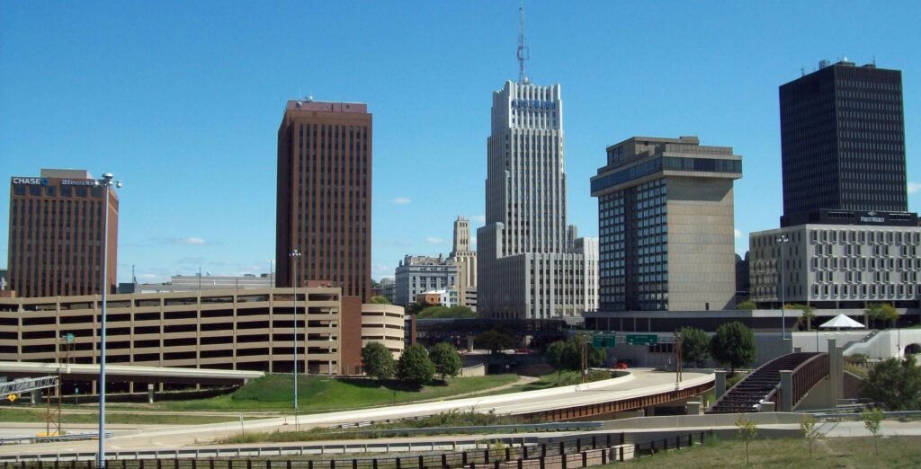 the skyline of Akron, Ohio