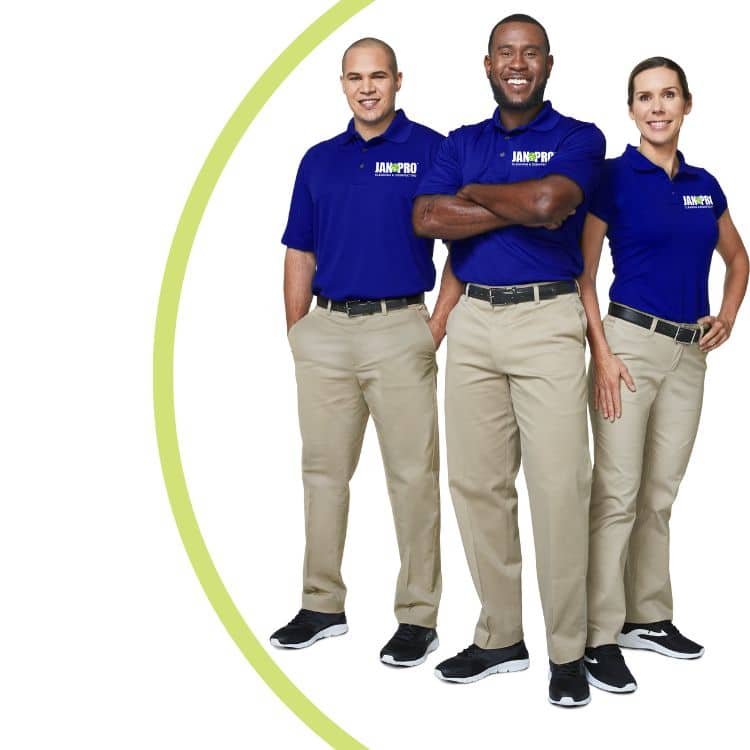 Commercial cleaning team posing for a picture.