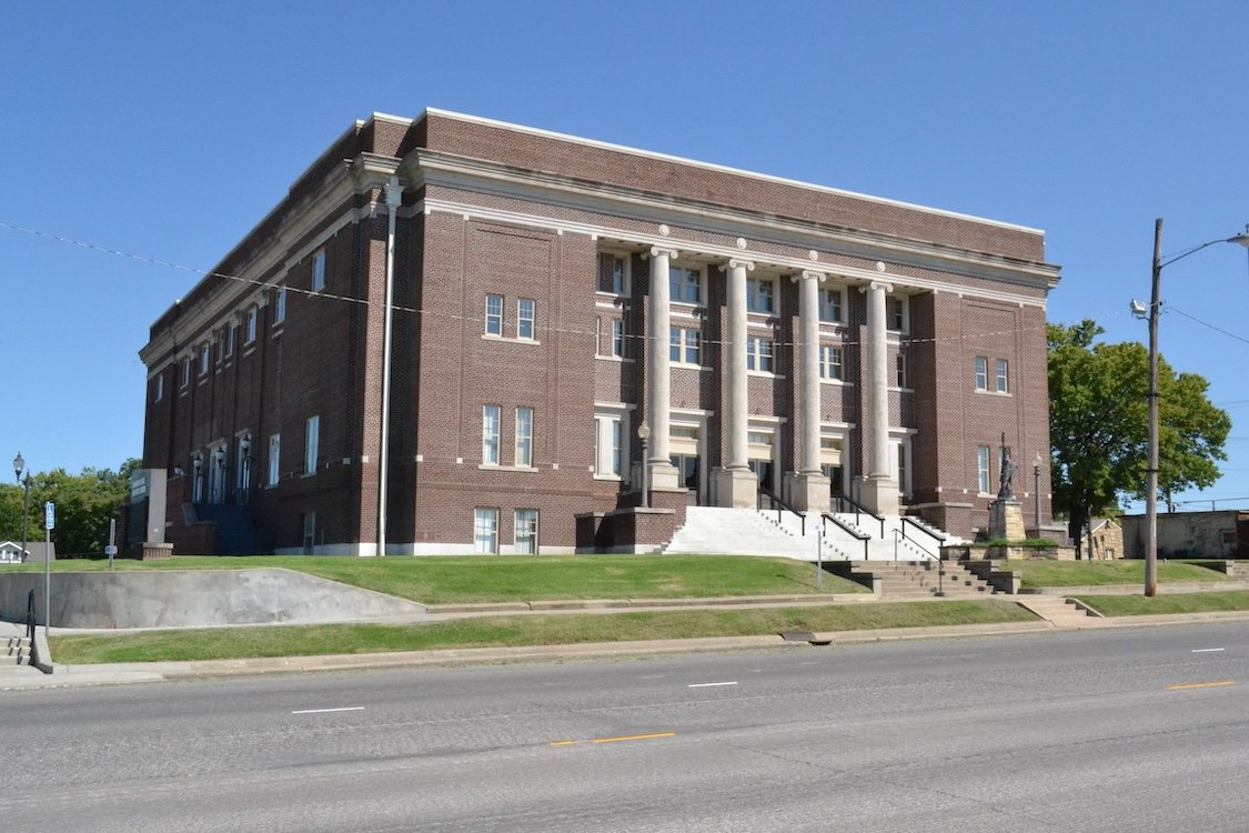 Image of a city hall in Liberty, Kansas.