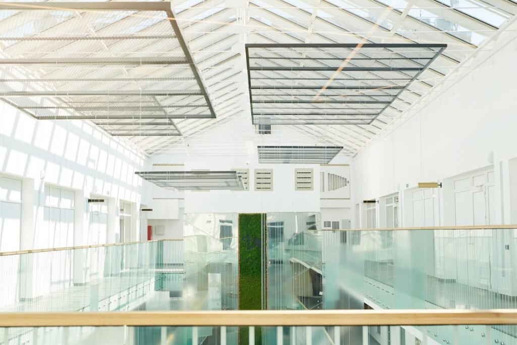 Image of clean office area with clean windows.